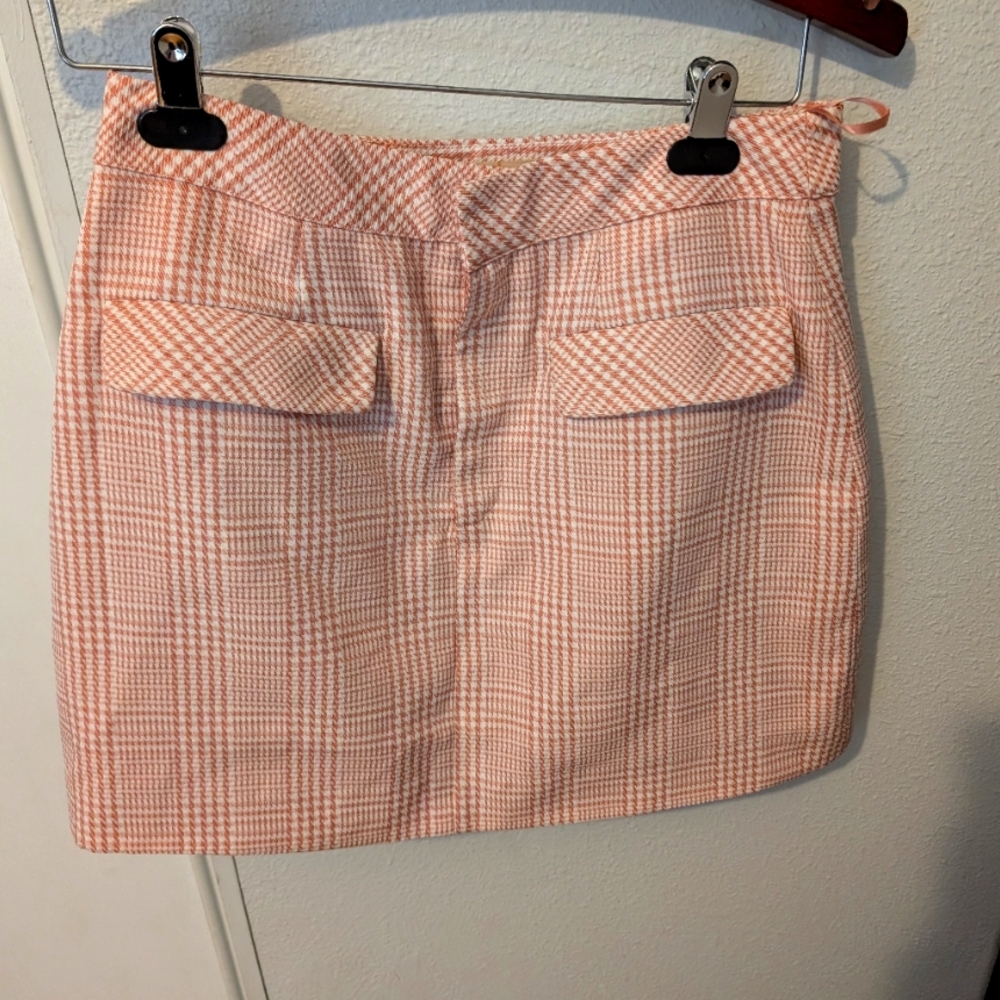 Choosy Brand Elegant Pink Plaid Mini Skirt